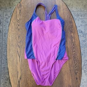 Purple and Blue One Piece Racerback Swimsuit Size Women's 2X NEW